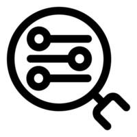 Search Equalizer icon concept in black color vector