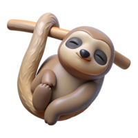 wonderful artistic A Sleepy Sloth Hanging Upside Down from genuine png