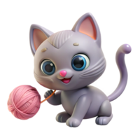 elegant vintage A Playful Kitten Batting at a Ball of professional png