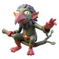 dramatic modern A Tengu a Japanese Goblin with a Long No original png