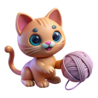 magnificent artistic A Playful Kitten Batting at a Ball of authentic png
