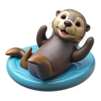 stunning minimalist A Playful Sea Otter Floating on Its detailed png