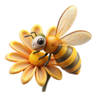 vibrant creative A Close Up of a Bee Collecting Pollen professional png