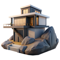 magnificent creative A Single Modern House Perched on a detailed png