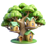 impressive rustic A Giant Tree with Houses Built Into original png