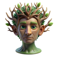 extraordinary classic Portrait of a Face Formed by Tree 4K png