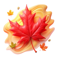 beautiful abstract A Single Red Maple Leaf high quality png
