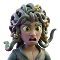 vibrant minimalist A Gorgon with Snakes for Hair authentic png