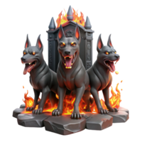 serene creative Cerberus the Three Headed Dog professional png