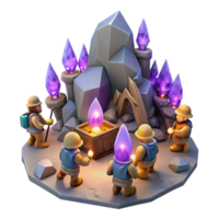 impressive rustic A Group of Dwarves Mining for Gems in premium png