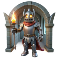 serene abstract A Haunted Suit of Armor Standing Guard authentic png