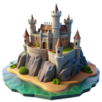 dramatic artistic A Medieval Castle on a Cliff high resolution png
