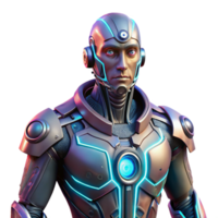 impressive vintage A Cyborg with Glowing Mechanical authentic png