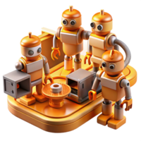 beautiful rustic A Group of Robots Each with Unique original png