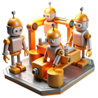 beautiful rustic A Group of Robots Each with Unique high resolution png