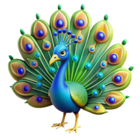 vibrant vintage A Vibrant Peacock Displaying Its detailed png