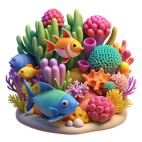 wonderful rustic A Vibrant Coral Reef Teeming with professional png