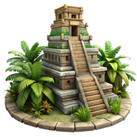 elegant minimalist Ancient Mayan Temple Intricate original png