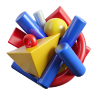 vibrant artistic A Dynamic Composition of Geometric high resolution png