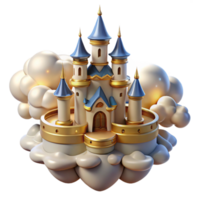 wonderful creative Floating Castle in the Sky Surrounded high resolution png
