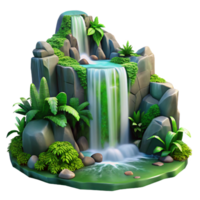impressive contemporary A Cascading Waterfall Surrounded by high resolution png