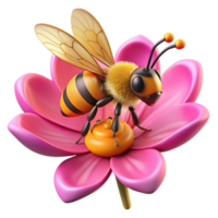 beautiful abstract A Close Up of a Bee Collecting Pollen detailed png