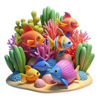 dramatic artistic A Coral Reef Teeming with Colorful genuine png