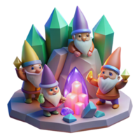magnificent creative A Group of Adventurous Gnomes Exploring 4K png