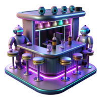 elegant contemporary A Futuristic Bar Filled with Robots authentic png