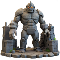 impressive traditional A Colossal Golem Made of Stone original png