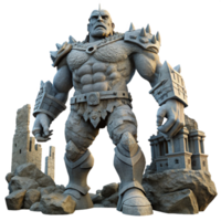 extraordinary abstract A Colossal Golem Made of Stone high quality png