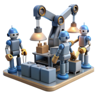 extraordinary artistic A Group of Robots Working in a professional png