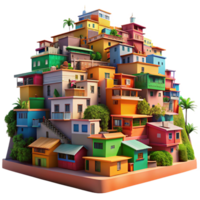 beautiful rustic A Colorful Favela Built Into a high quality png