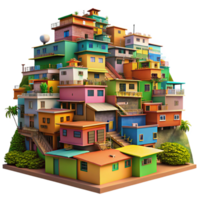dramatic classic A Colorful Favela Built Into a authentic png