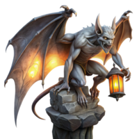 stunning rustic A Grotesque Winged Gargoyle Perched Atop a exclusive png