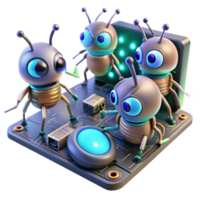 serene rustic A Group of Tiny Insect Like Repair Robots high quality png