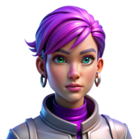 stunning artistic Portrait of a Nonbinary Person with Short exclusive png