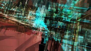 Detailed Technology Blocks Background 3D Rendering video