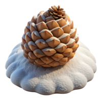 wonderful vintage A Snow Covered Pine Cone Resting on a Bed genuine png