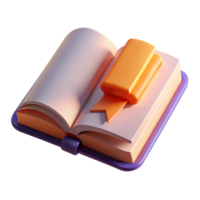 elegant artistic A Single Open Book with a Single Bookmark professional png