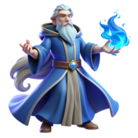 stunning vintage A Powerful Wizard with a Long White Beard authentic png