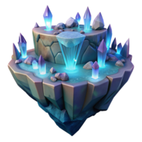 vibrant abstract A Mysterious Floating Island with high quality png
