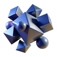 stunning abstract A Cluster of Floating Geometric Shapes authentic png