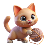 stunning artistic A Playful Kitten Batting at a Ball of detailed png