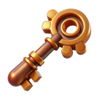 splendid vintage Steampunk key icon graphic with Transparent Background professional png