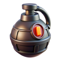unforgettable rustic Futuristic grenade with glowing core and digital countdown timer with Transparent Background high resolution png