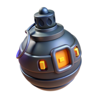signature elegant Futuristic grenade with glowing core and digital countdown timer with Transparent Background detailed png