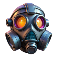 captivating ethereal gothic Cyberpunk gas mask with glowing filters and intricate details with Transparent Background authentic png