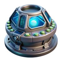 splendid contemporary Ultra-detailed, isolated cutout concept art style rendering of a single, advanced stasis pod, displaying intricate control panels with Transparent Background gallery standard png