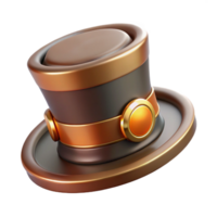 impressive inspired Steampunk top hat icon image with Transparent Background png